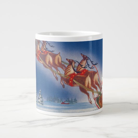 Weihnachten, Weihnachten, Schlitten mit Rentier Jumbo-Tasse (Vorderseite)