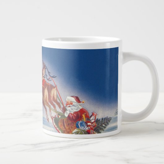 Weihnachten, Weihnachten, Schlitten mit Rentier Jumbo-Tasse (Rechts)