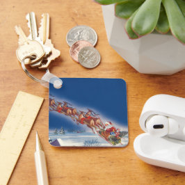 Weihnachten, Weihnachten, Schlitten mit Rentier Schlüsselanhänger