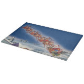 Weihnachten, Weihnachten, Schlitten mit Rentier Schneidebrett (Ecke)