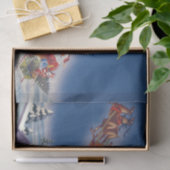 Weihnachten, Weihnachten, Schlitten mit Rentier Seidenpapier (Geschenk)