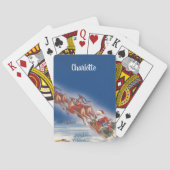 Weihnachten, Weihnachten, Schlitten mit Rentier Spielkarten (Rückseite)