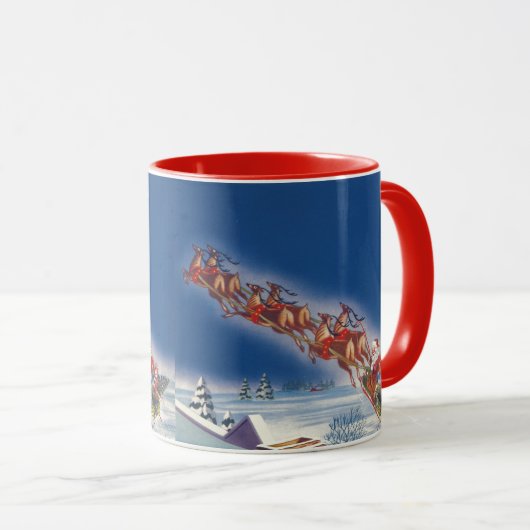 Weihnachten, Weihnachten, Schlitten mit Rentier Tasse (VorderseiteRechts)