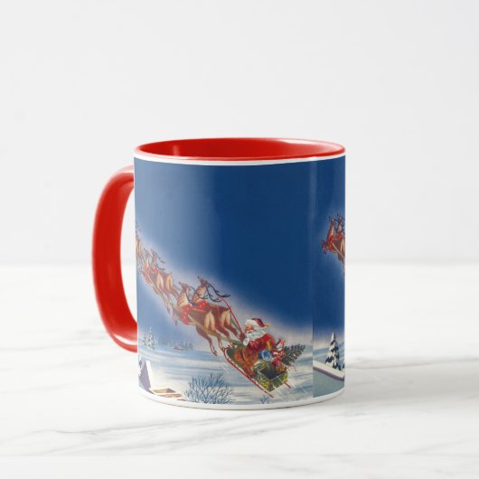 Weihnachten, Weihnachten, Schlitten mit Rentier Tasse (Vorderseite Links)