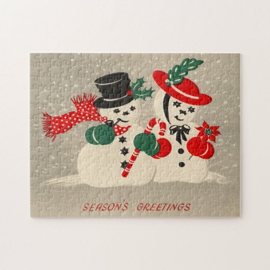 Weihnachten Weihnachten Schneemann Weihnachtspuzzl Puzzle (Horizontal)