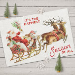 Weihnachten Weihnachten Seidenpapier<br><div class="desc">Sweet Vintager Santa,  der auf einem Schlitten reitet und von zwei Rentieren gezogen wird.</div>