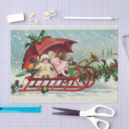 Weihnachten Weihnachten SonderSchlitten und Spielz Seidenpapier (Handwerk)