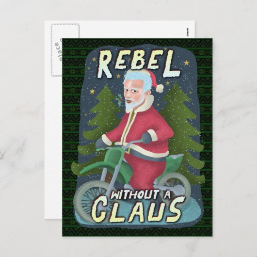 Weihnachten Weihnachten Spaß Motorrad-Rebell (Vorne/Hinten)