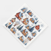 Weihnachten Weihnachten Städtchen klein Serviette (Ecke)