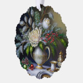 Weihnachten Weihnachten Stillleben mit Rose und Ur Ornament Karte (Links)