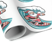 Weihnachten Weihnachten Surfbrett Surf Geschenkpapier (Rolleneckpunkt)