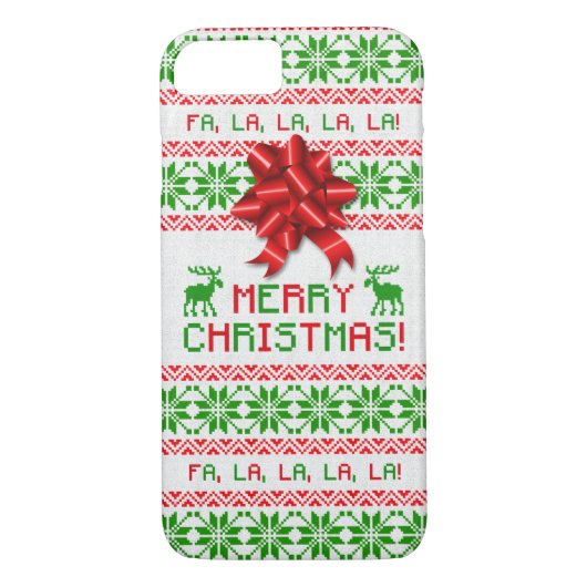 Weihnachten Weihnachten Sweater Red Green Bow Case-Mate iPhone Hülle (Rückseite)