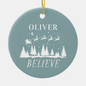 Weihnachten Weihnachten traditionell staubblau Keramik Ornament (Vorne)