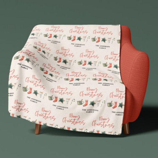 Weihnachten Weihnachten Traditioneller heißer Coco Fleecedecke