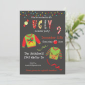 Weihnachten Weihnachten Ugly Sweater individualisi Einladung (Stehend Vorderseite)