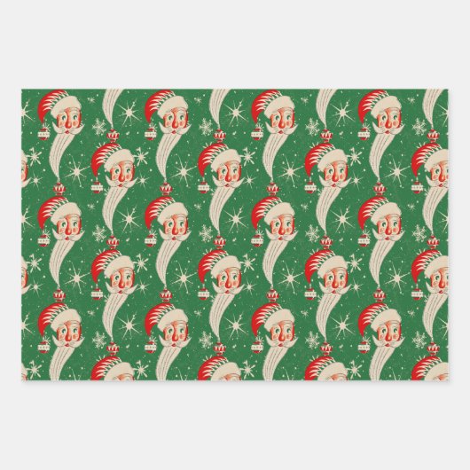 Weihnachten - Weihnachten und Schneeflocken Geschenkpapier Set (Vorderseite)