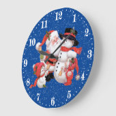Weihnachten Weihnachten und Schneemann Urlaub Deko Große Wanduhr (Winkel)