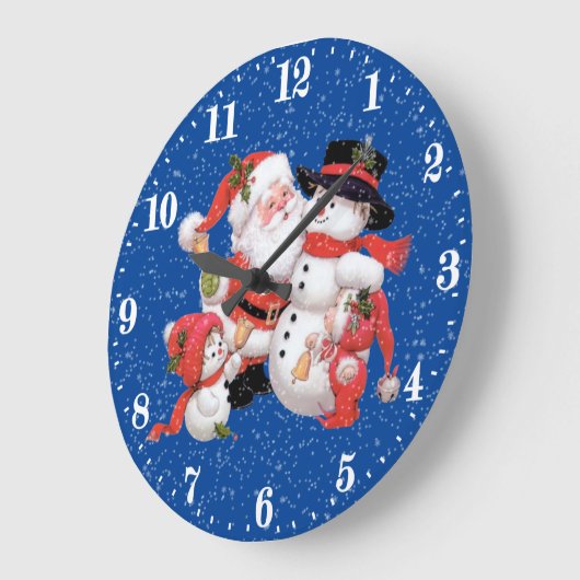 Weihnachten Weihnachten und Schneemann Urlaub Deko Große Wanduhr (Winkel)
