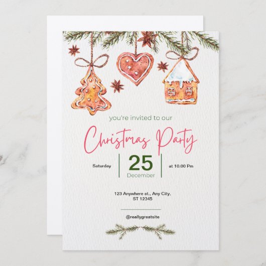 Weihnachten Weihnachten Unternehmen Geschäftsfamil Einladung (Vorne/Hinten)