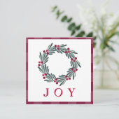 Weihnachten Weihnachten Urlaub Joy Watercolor Gruß (Stehend Vorderseite)