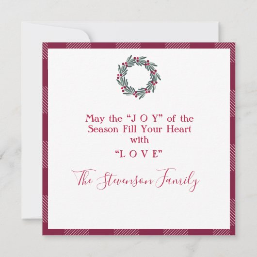 Weihnachten Weihnachten Urlaub Joy Watercolor Gruß (Rückseite)