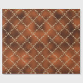 Weihnachten Weihnachten Urlaub Kupfer Damask Metal Geschenkpapier (Flach)