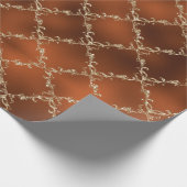 Weihnachten Weihnachten Urlaub Kupfer Damask Metal Geschenkpapier (Ecke)