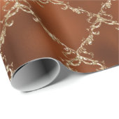 Weihnachten Weihnachten Urlaub Kupfer Damask Metal Geschenkpapier (Rolleneckpunkt)