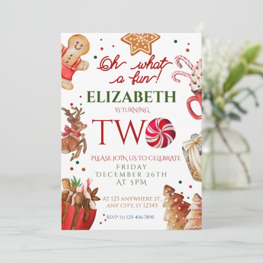 Weihnachten Weihnachten - was für ein Spaß am 2. G Einladung (Stehend Vorderseite)