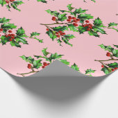 Weihnachten Weihnachten Weihnachten Berries auf Ro Geschenkpapier (Ecke)
