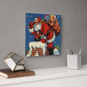Weihnachten, Weihnachten Weihnachten Der Weihnacht Quadratische Wanduhr