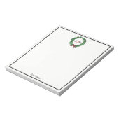Weihnachten Weihnachten Weihnachten Holly Wreath M Notizblock (Rotiert)