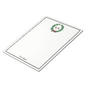Weihnachten Weihnachten Weihnachten Holly Wreath M Notizblock (angewinkelt)