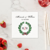 Weihnachten Weihnachten Weihnachten Holly Wreath M Serviette (Beispiel)