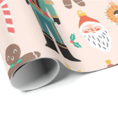 Weihnachten Weihnachten Weihnachten in Keks farbig Geschenkpapier (Rolleneckpunkt)