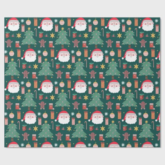 Weihnachten Weihnachten Weihnachten in Keks farbig Geschenkpapier (Flach)