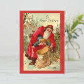 Weihnachten Weihnachten Weihnachten Kind in Tasche (Stehend Vorderseite)