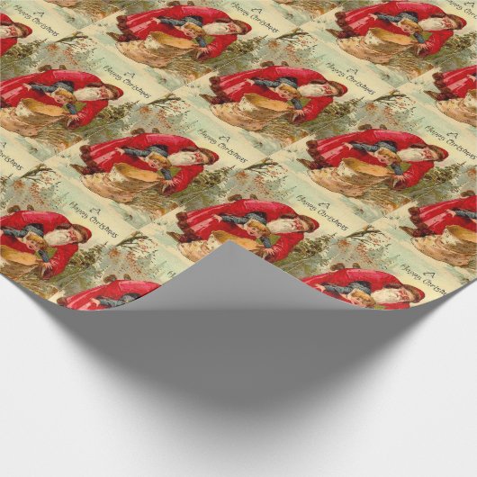 Weihnachten Weihnachten Weihnachten Kind in Tasche Geschenkpapier (Ecke)