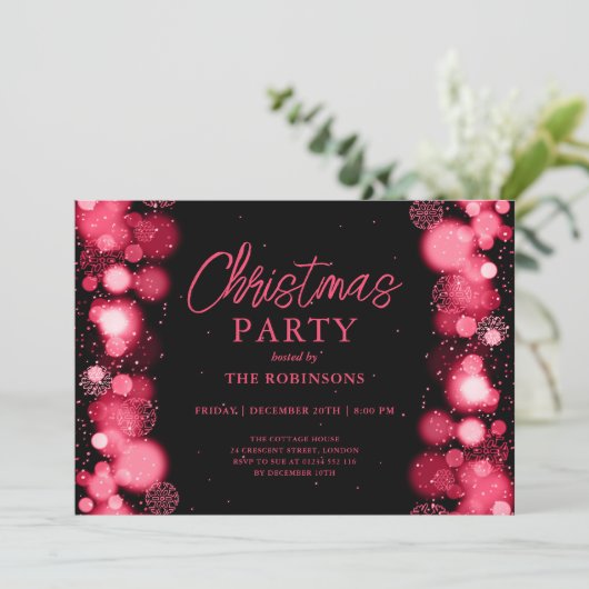 Weihnachten Weihnachten Weihnachten Roter Schnee L Einladung (Stehend Vorderseite)