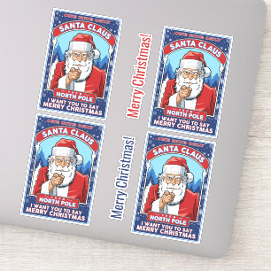 Weihnachten Weihnachten Weihnachten sagt Frohe Wei Aufkleber
