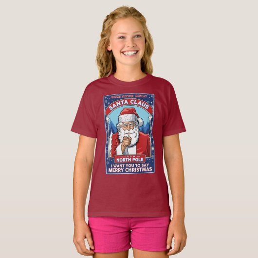 Weihnachten Weihnachten Weihnachten sagt Frohe Wei T-Shirt (Vorne ganz)