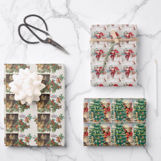 Weihnachten Weihnachten Weihnachten, Schnee und Ka Geschenkpapier Set (Vorderseite)