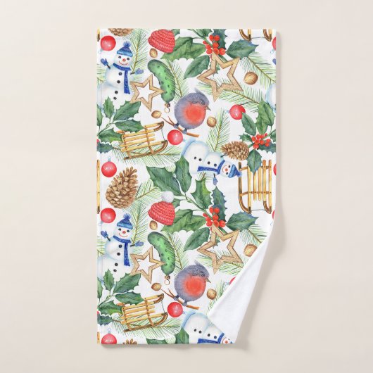 Weihnachten Weihnachten Weihnachten Schneemann, Pi Badhandtuch Set (Handtuch)