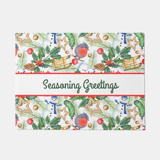 Weihnachten Weihnachten Weihnachten Schneemann, Pi Fußmatte (Vorderseite)