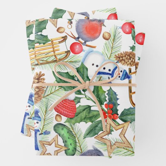 Weihnachten Weihnachten Weihnachten Schneemann, Pi Geschenkpapier Set (Beispiel)