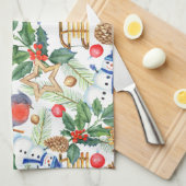 Weihnachten Weihnachten Weihnachten Schneemann, Pi Geschirrtuch (Viertel Falte)