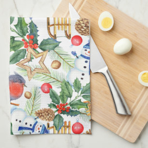 Weihnachten Weihnachten Weihnachten Schneemann, Pi Geschirrtuch