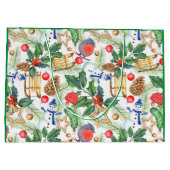 Weihnachten Weihnachten Weihnachten Schneemann, Pi Große Geschenktüte (Rückseite)