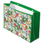 Weihnachten Weihnachten Weihnachten Schneemann, Pi Große Geschenktüte (Vorderseite Schrägansicht)