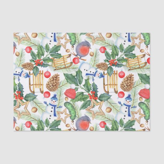 Weihnachten Weihnachten Weihnachten Schneemann, Pi Seidenpapier (Vorderseite)